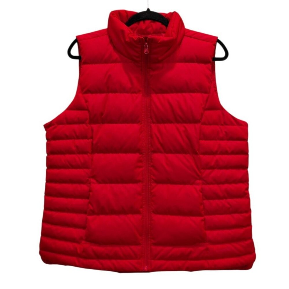 Land's End Down Feathers Filled Puffer Vest XL (18)‎ Red Pockets